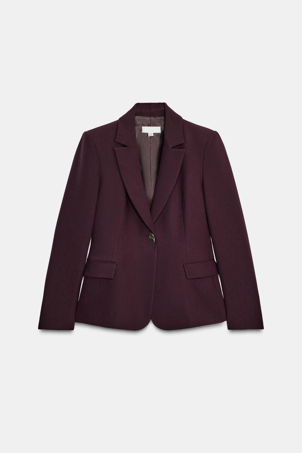 자라 버건디 테일러드 숄더패드 슬림핏 블레이저 8992/609 BURGUNDY - 상품 이미지