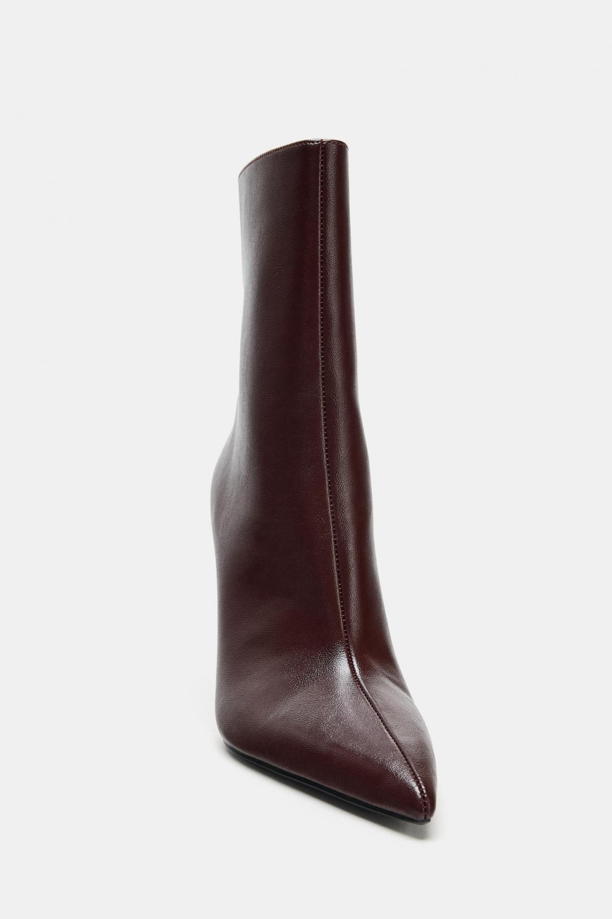 자라 스틸레토 포인트토 앵클부츠 3150/610 BROWN - 상세 이미지 3