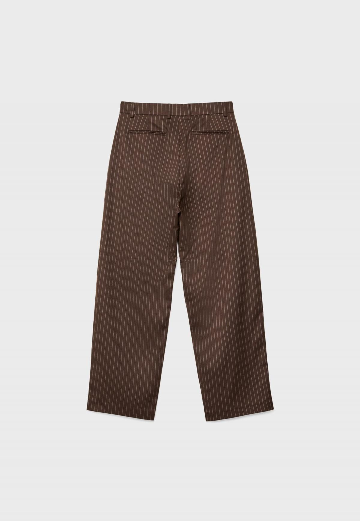 스트라디바리우스 스트라이프 와이드 배기 팬츠 8299/115 BROWN - 상세 이미지 2