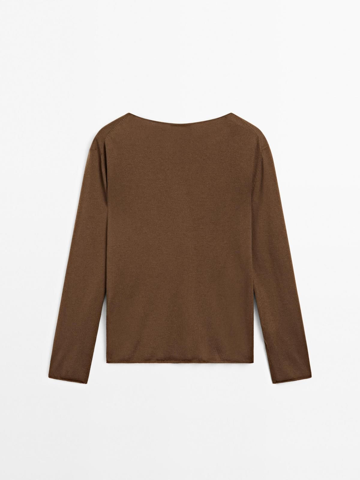 마시모두띠 울블렌드 보트넥 니트 스웨터 5668/580 TOFFEE - 상세 이미지 3