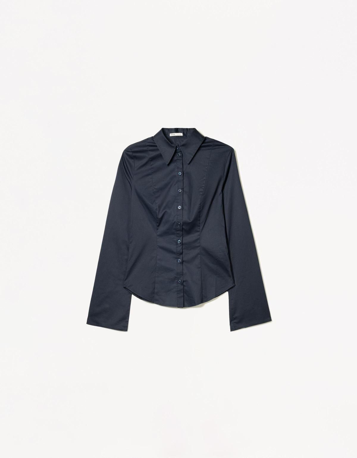 버쉬카 플레어 슬리브 피티드 셔츠 6271/741 NAVY - 상품 이미지