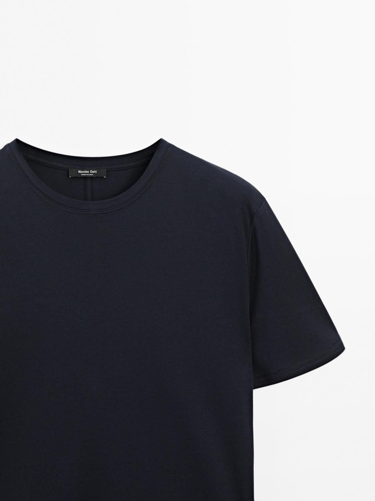 마시모두띠 백 심라인 미니멀 라운드넥 반팔 티셔츠 6830/935 NAVY BLUE - 상세 이미지 5