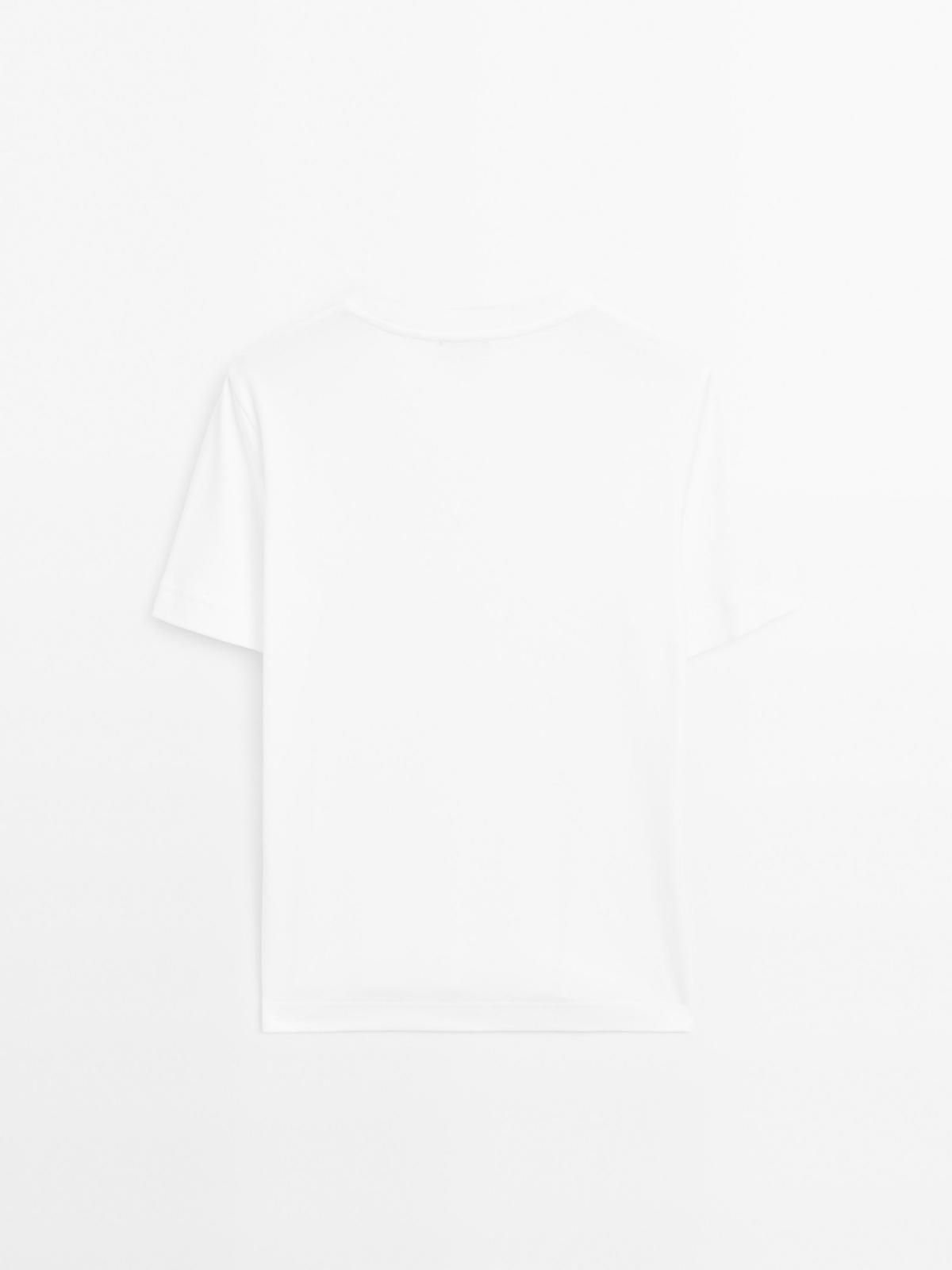마시모두띠 코튼 인터록 크루넥 반팔 티셔츠 6823/541 OFF WHITE - 상세 이미지 5