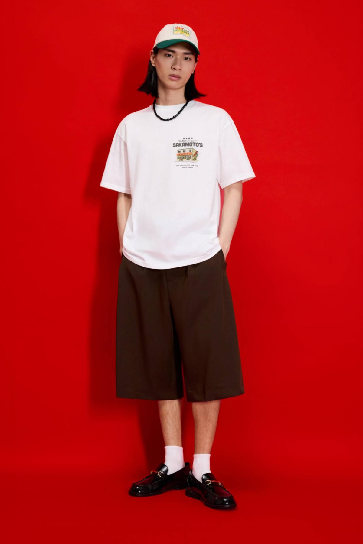 풀앤베어 화이트 사카모토 그래픽 코튼 반팔 티셔츠 7151/592 OFF WHITE - 상세 이미지 2