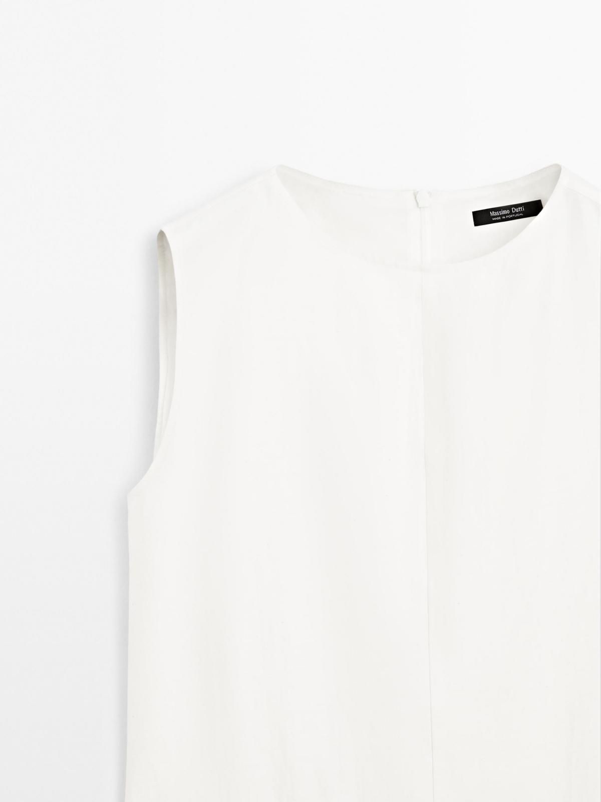 마시모두띠 코튼블렌드 벨트 디테일 미디 원피스 6617/530 WHITE - 상세 이미지 2