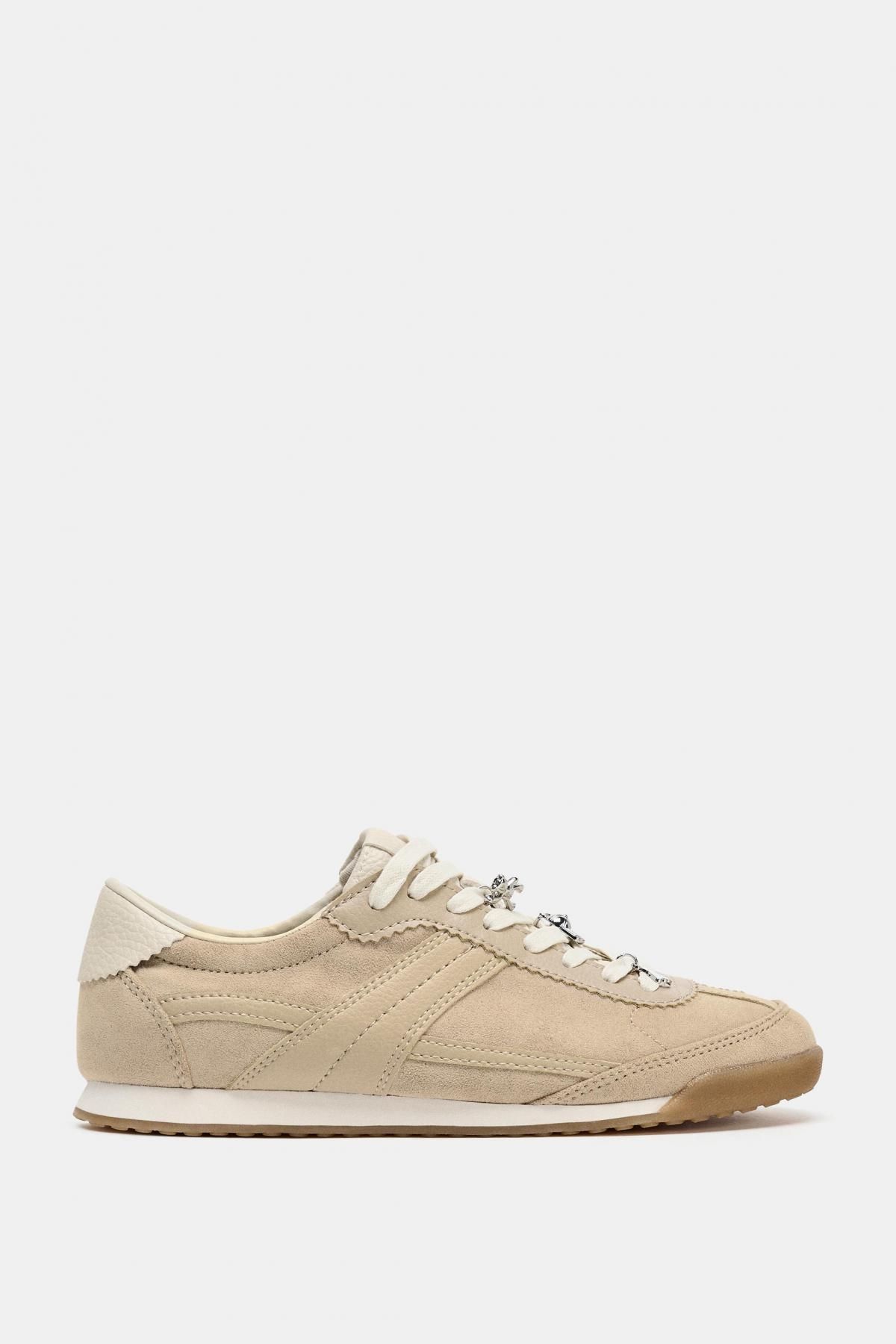 자라 참 장식 레트로 러닝 테크니컬 스니커즈 5050/610 SAND BROWN - 메인 이미지