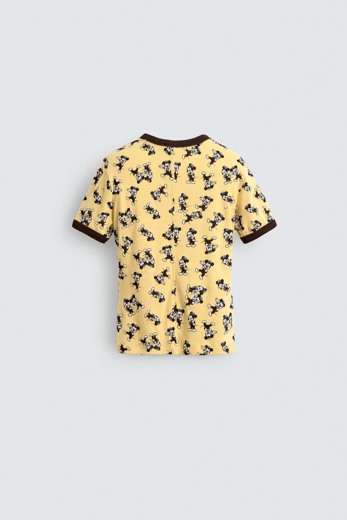 자라 프린트 크롭 슬림핏 반팔 티셔츠 X 해리 램버트 디즈니 5643/800 YELLOW - 상세 이미지 3