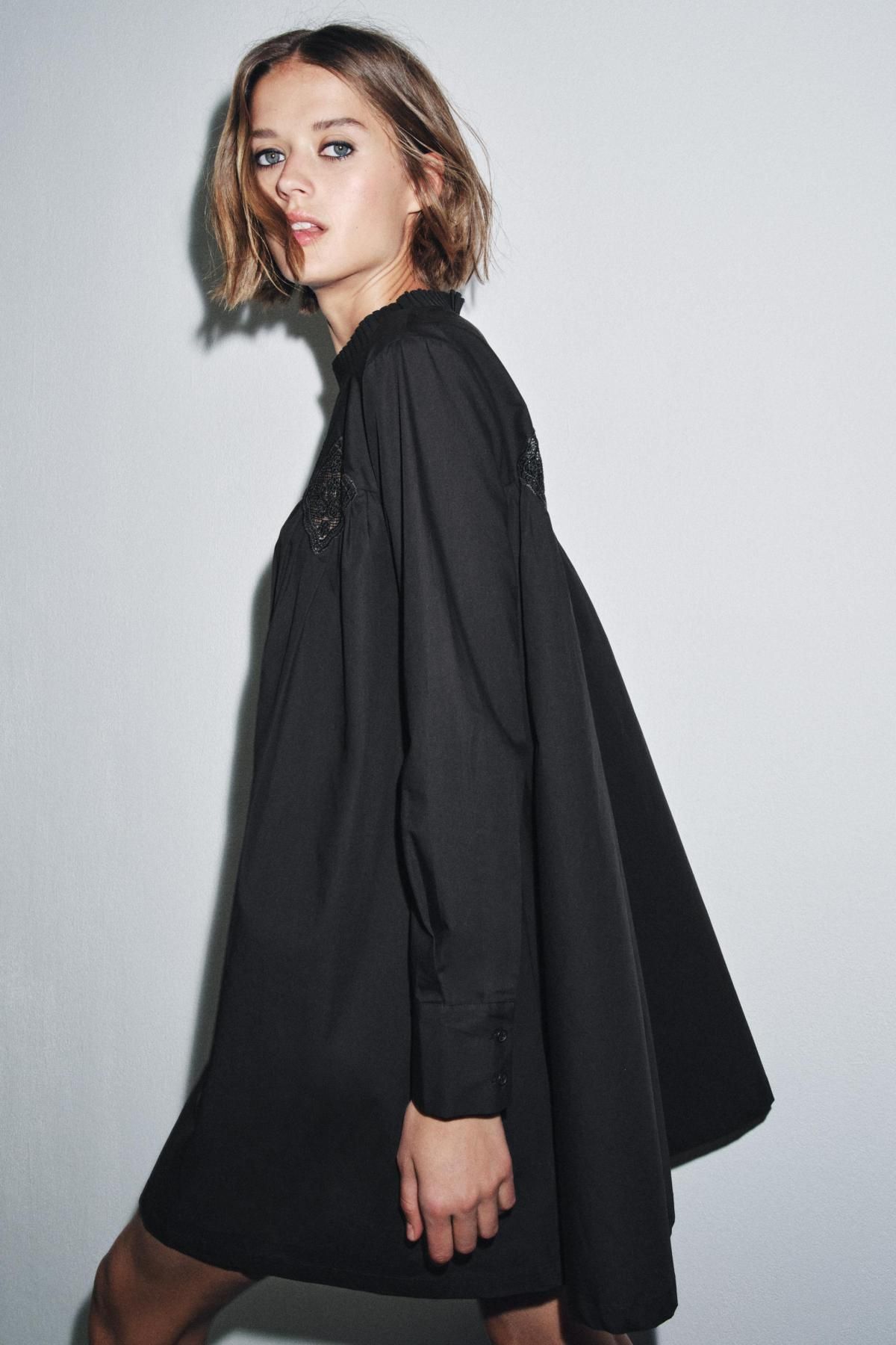 자라 코튼 자수 블랙 미니 원피스 4786/315 BLACK - 상세 이미지 5