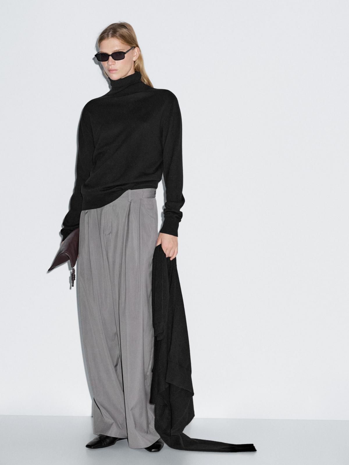 마시모두띠 울블렌드 하이넥 블랙 니트 스웨터 5782/693 BLACK - 상세 이미지 4