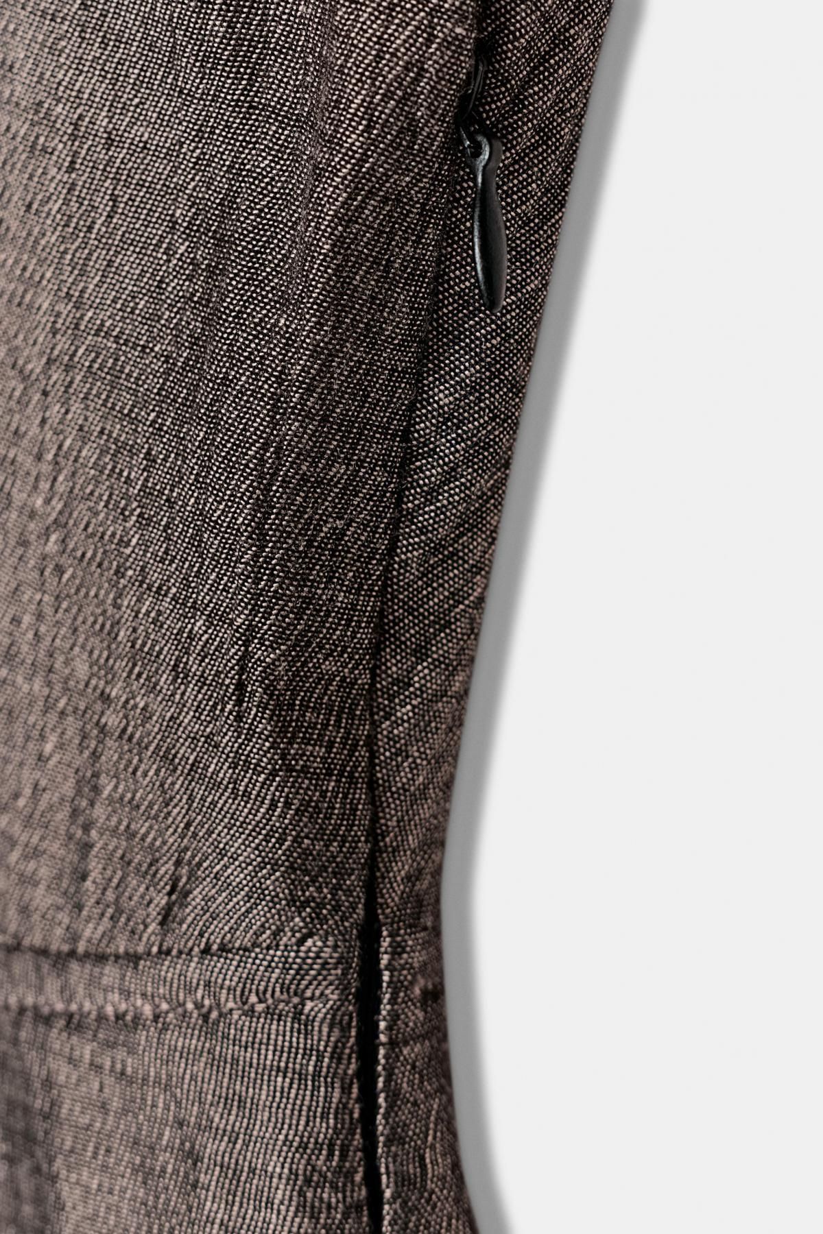 자라 체크 패턴 랩 미디 원피스 8933/569 TAUPE GREY - 상세 이미지 3