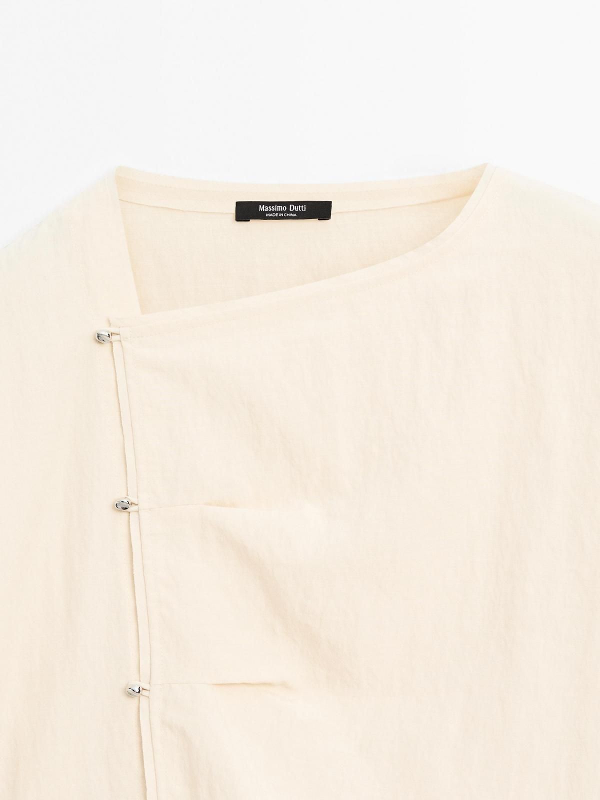 마시모두띠 미니멀 사이드버튼 블라우스 5181/780 CREAM - 상세 이미지 5