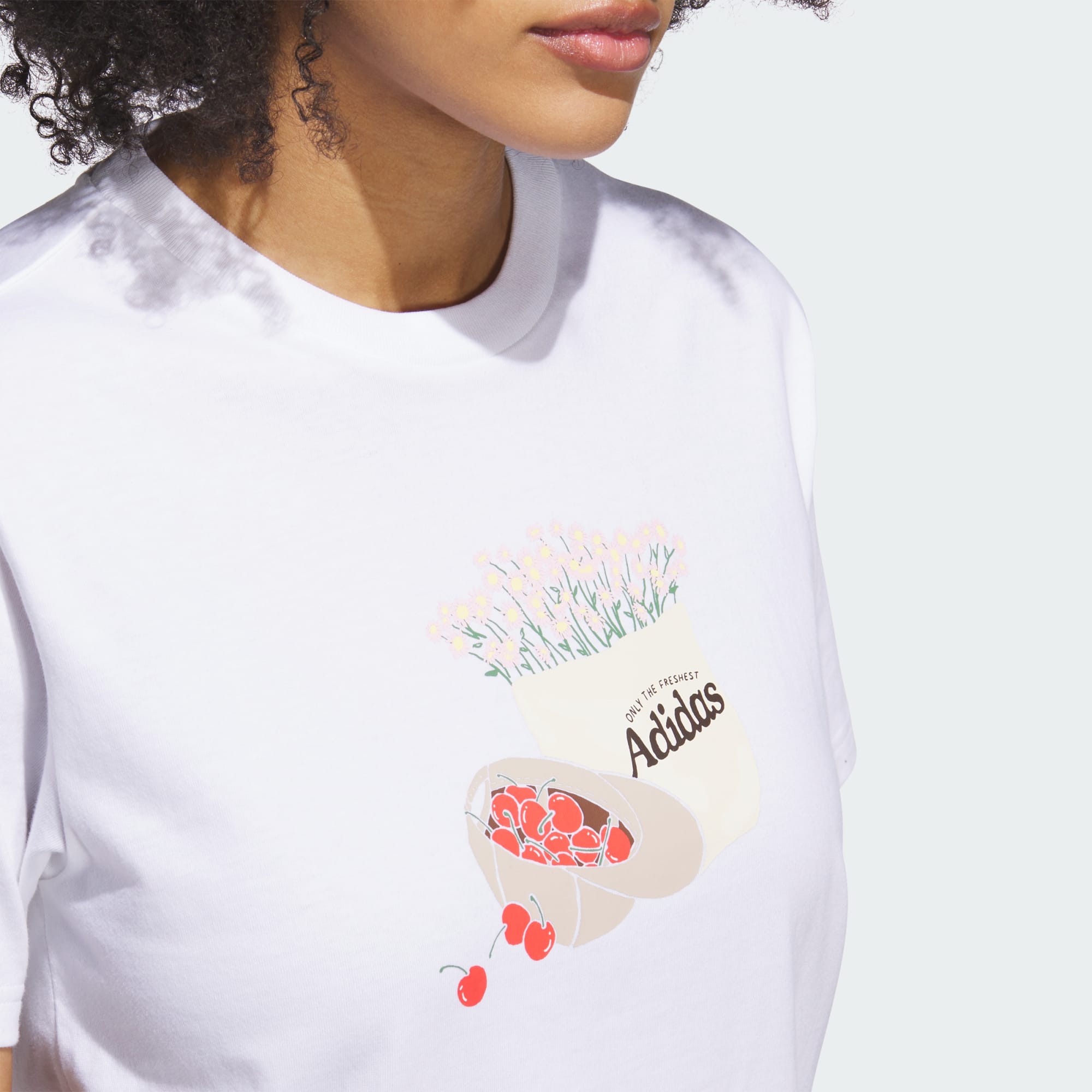 Adidas women Farmers Market Graphic Tee White, S - 상세 이미지 5