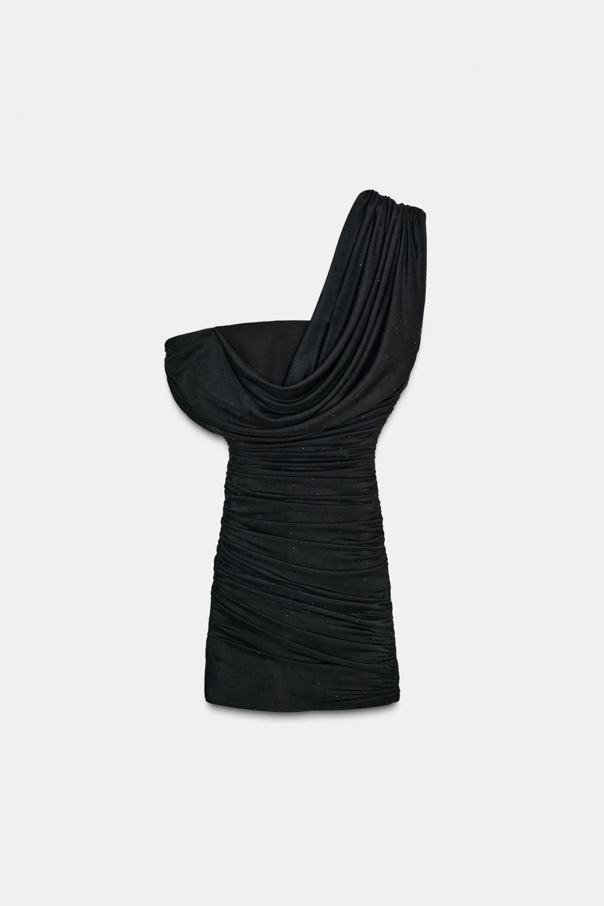 자라 글리터 라인스톤 메쉬 미니 원피스 3152/282 BLACK - 메인 이미지