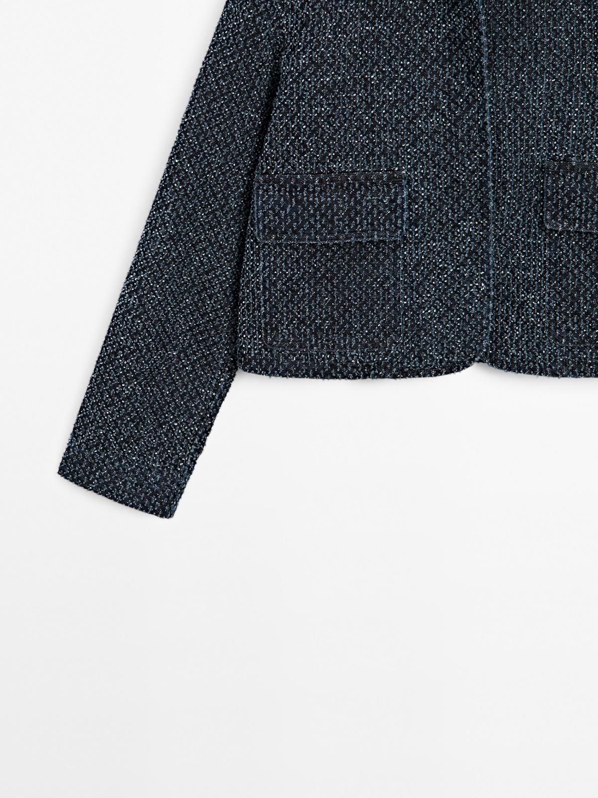 마시모두띠 트렌디 텍스처 크롭 데님 자켓 6763/663 MEDIUM BLUE - 상세 이미지 4