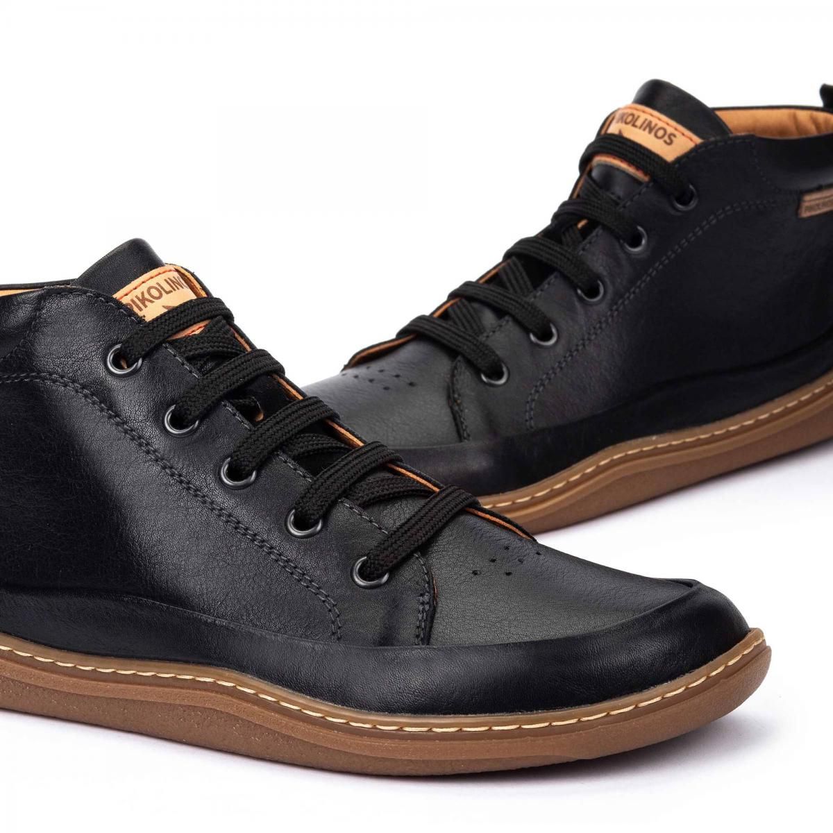 피콜리노스 어반 베이직 레더 하이탑 스니커즈 ARANJUEZ U9F-8055C1 BLACK - 상세 이미지 3