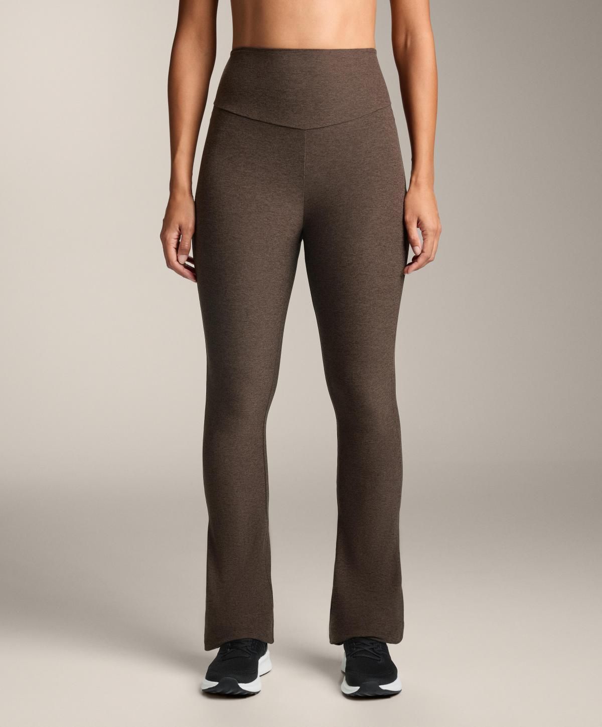 오이쇼 브러쉬드 하이라이즈 테크니컬 플레어 팬츠 4015/965 BROWNMELANGE - 상품 이미지