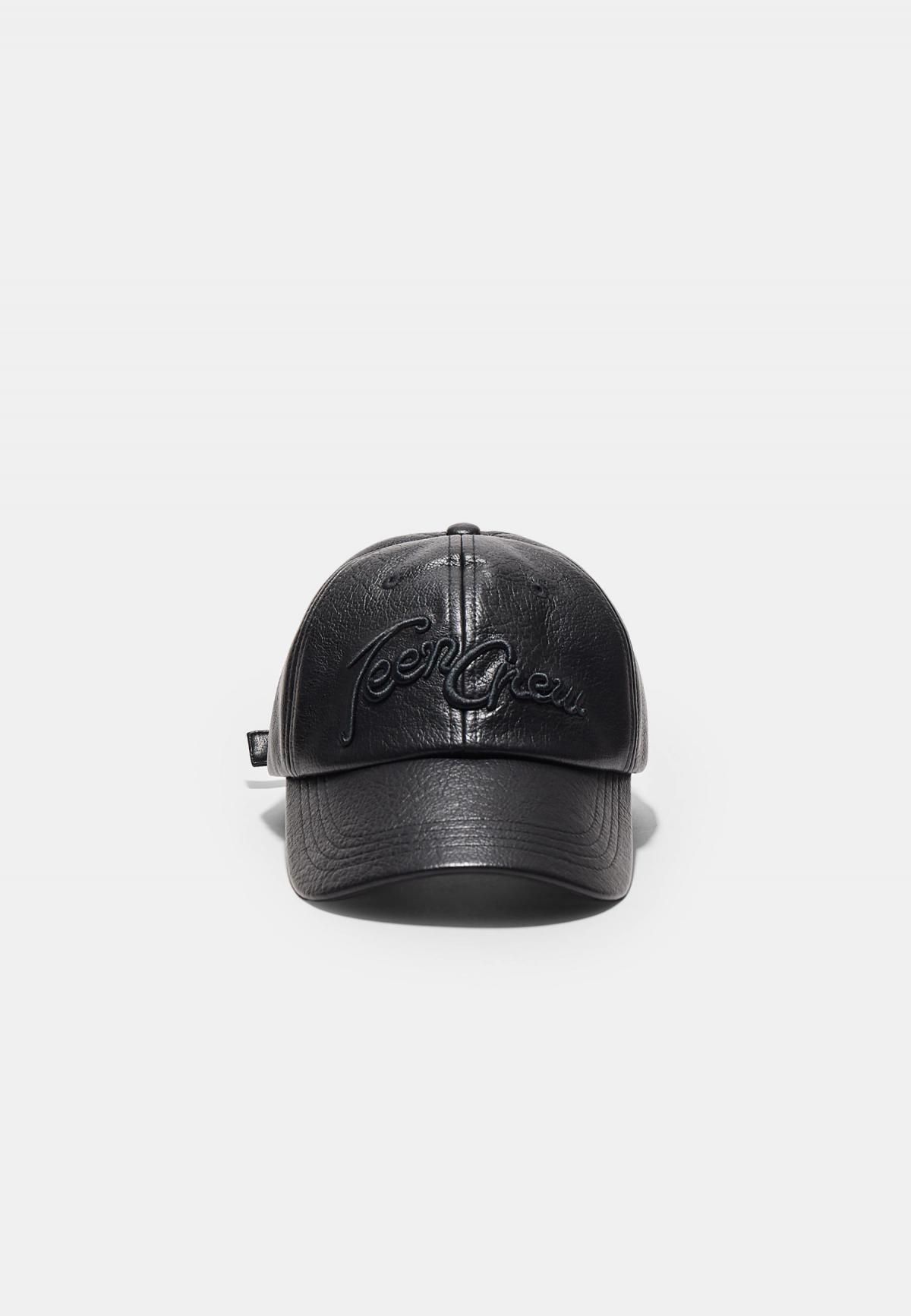 스트라디바리우스 레더 이펙트 텍스트 캡모자 3861/903 BLACK - 메인 이미지