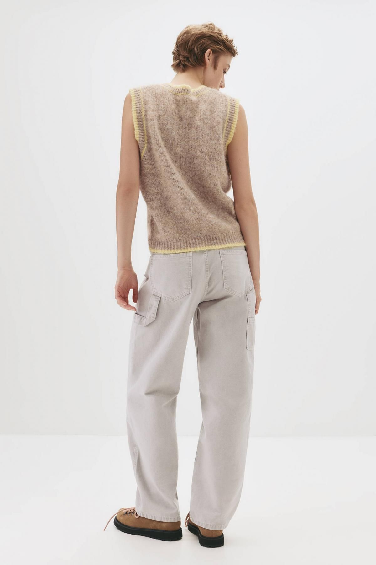 풀앤베어 테크니컬 미드웨이스트 카펜터 와이드 팬츠 7675/365 GREY - 상세 이미지 4