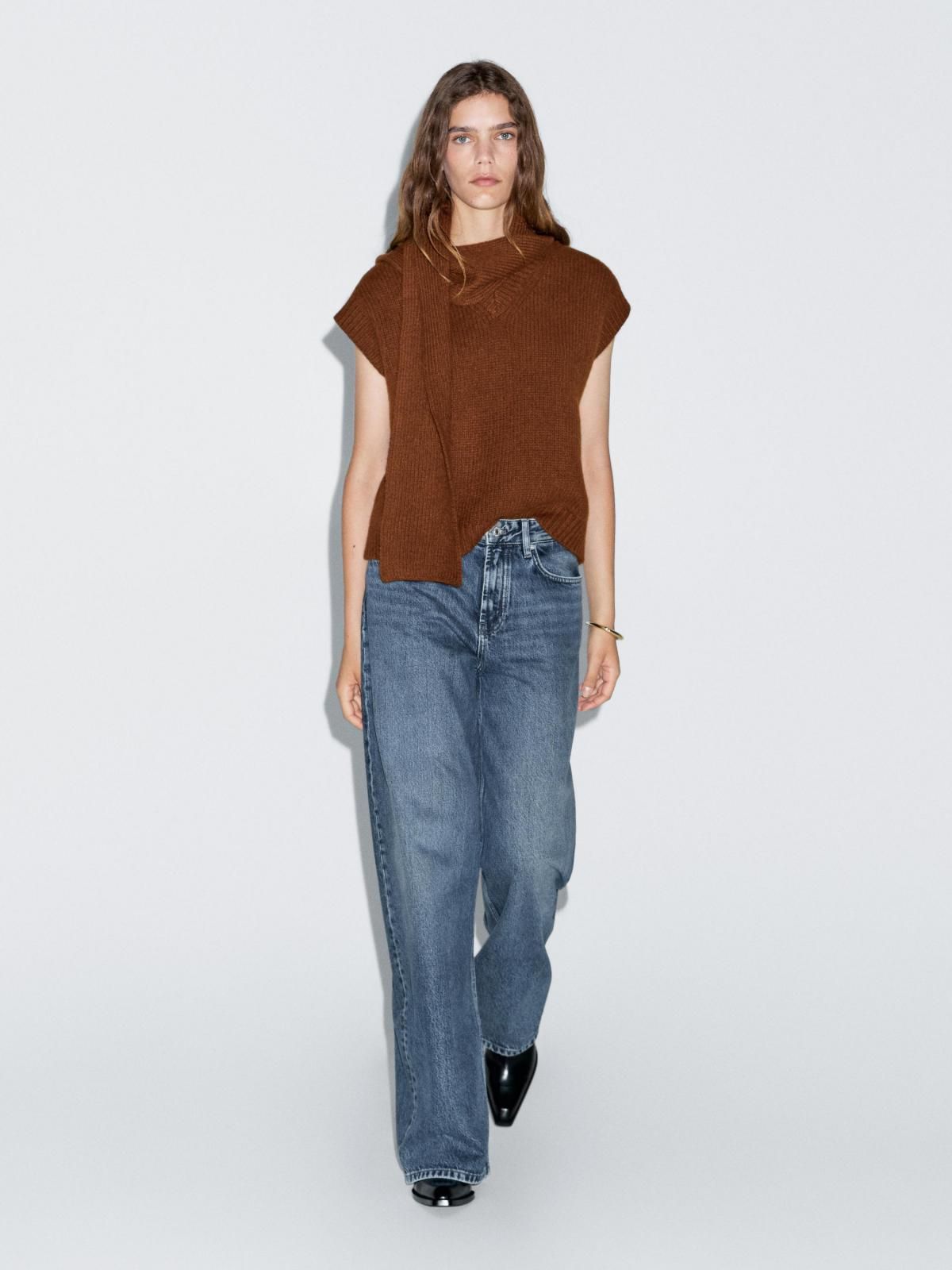 마시모두띠 하이웨이스트 배럴핏 데님 청바지 5092/692 MEDIUM BLUE - 상세 이미지 3