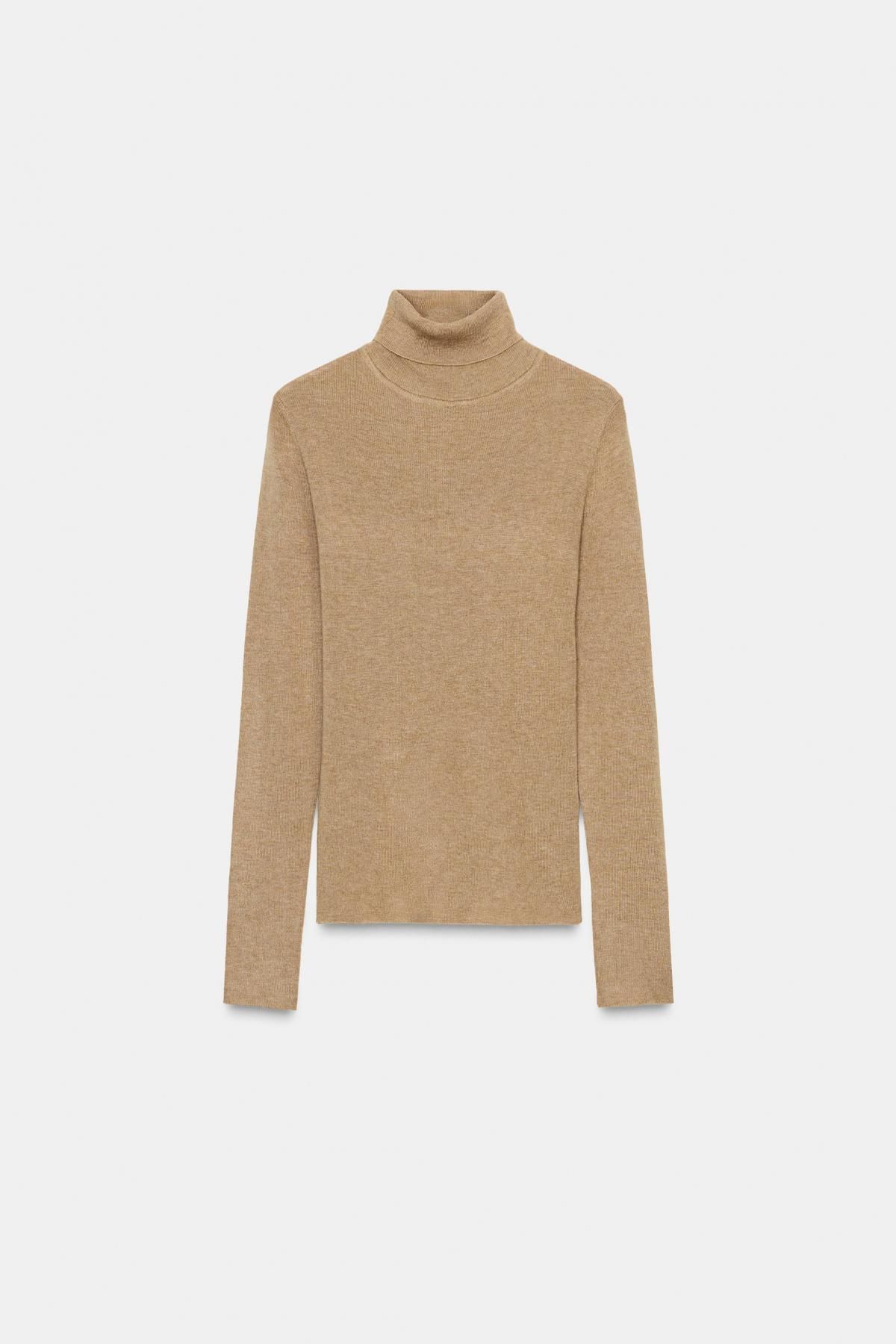 자라 울 니트 베이직 하이넥 스웨터 9598/223 LIGHT CAMEL - 상품 이미지