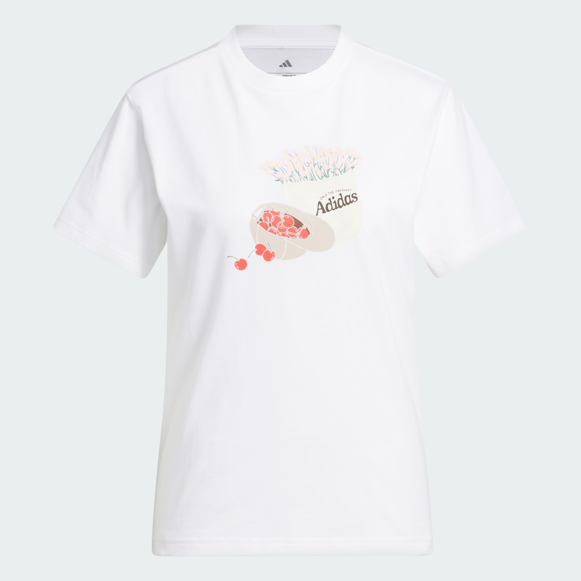 Adidas women Farmers Market Graphic Tee White, S - 상품 이미지