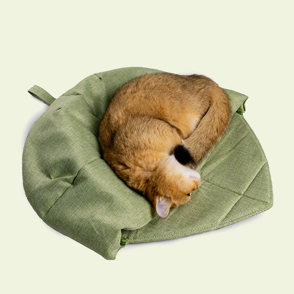크레용펫 고양이 숨숨집 동굴 침낭 낙엽잎 하우스 - 상세 이미지 2