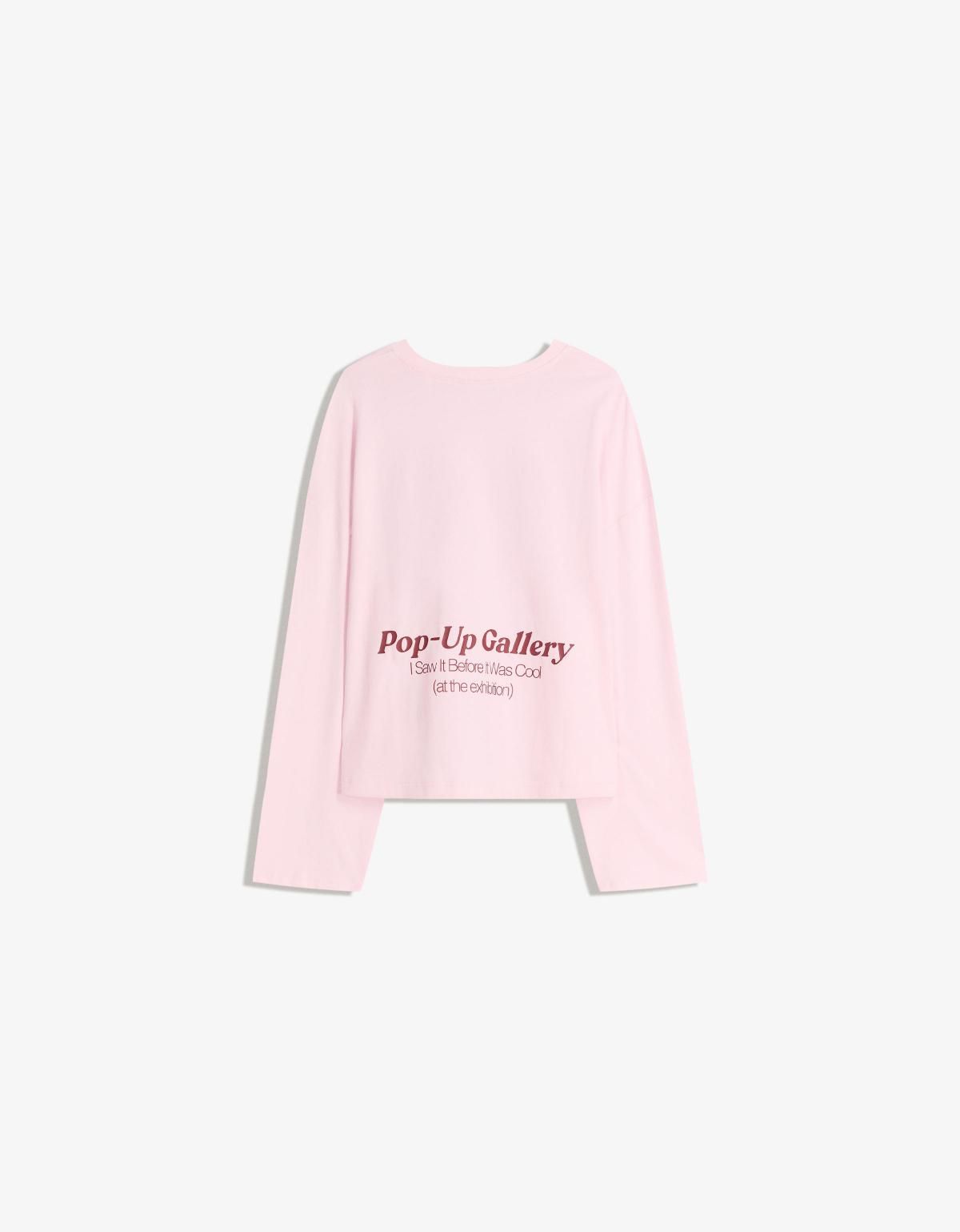 버쉬카 트렌디 박시핏 프린트 롱슬리브 티셔츠 7546/093 PINK - 상세 이미지 3