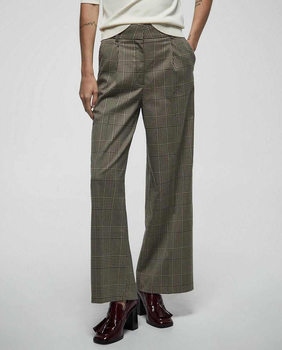 스페라 체크 핀턱 포켓 디테일 와이드 팬츠 58305106799 TOPO - 상품 이미지