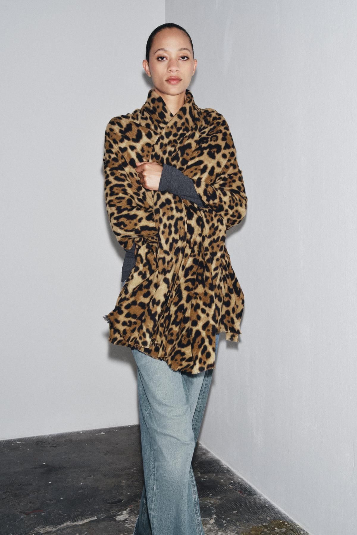 자라 레오파드 프린트 프레이드 스카프 9967/217 LEOPARD - 상세 이미지 2