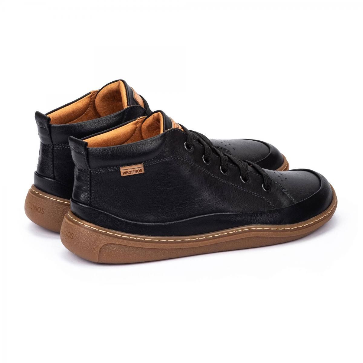 피콜리노스 어반 베이직 레더 하이탑 스니커즈 ARANJUEZ U9F-8055C1 BLACK - 상세 이미지 4