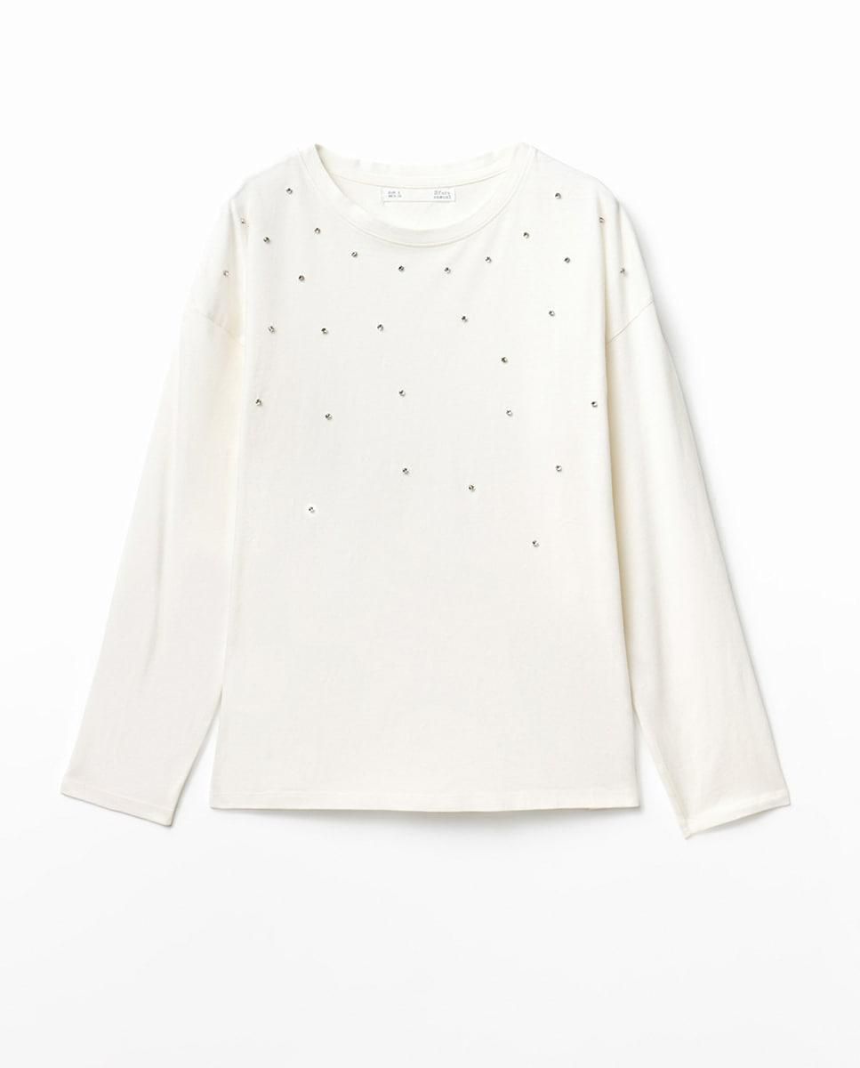 스페라 스트라스 포인트 화이트 긴팔 티셔츠 58460104647 BLANCO - 상품 이미지