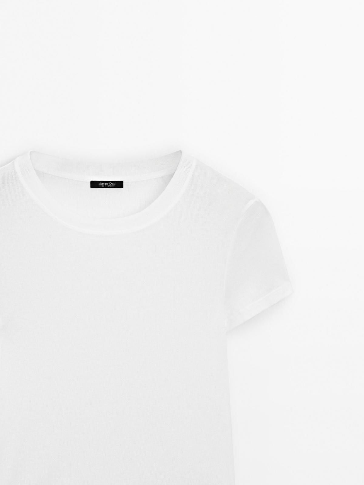 마시모두띠 크레이프 텍스처 코튼 슬림핏 반팔 티셔츠 6264/505 OFF WHITE - 상세 이미지 4