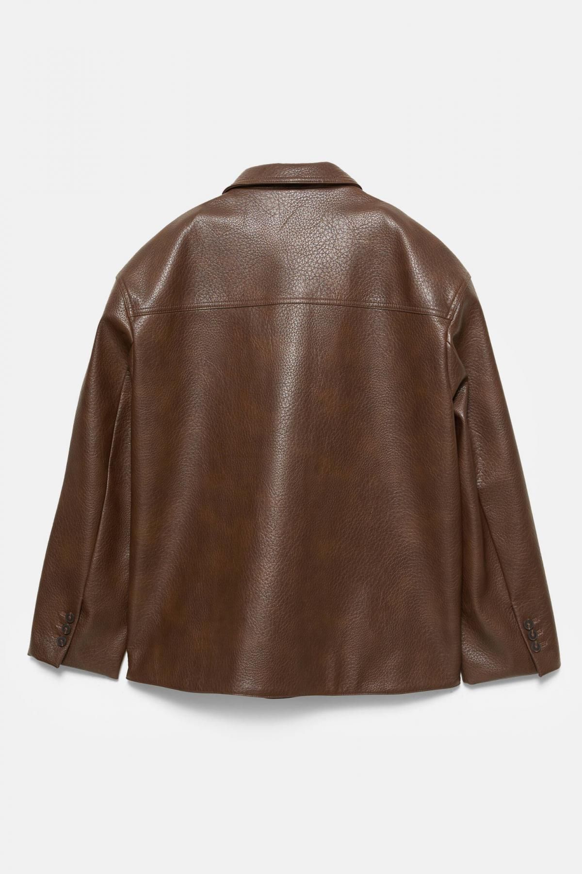 풀앤베어 레트로 빈티지 페이크 레더 재킷 7700/388 CHOCOLATE - 상세 이미지 2