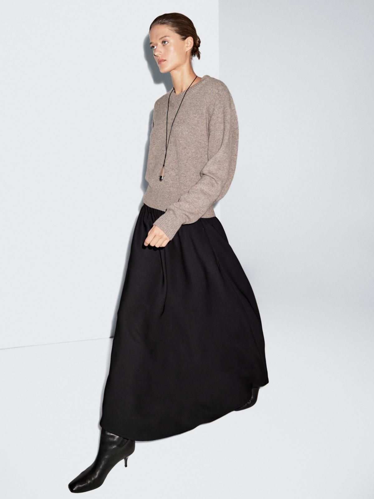 마시모두띠 포켓 밴딩 플레어 미디 스커트 5250/504 BLACK - 상세 이미지 4
