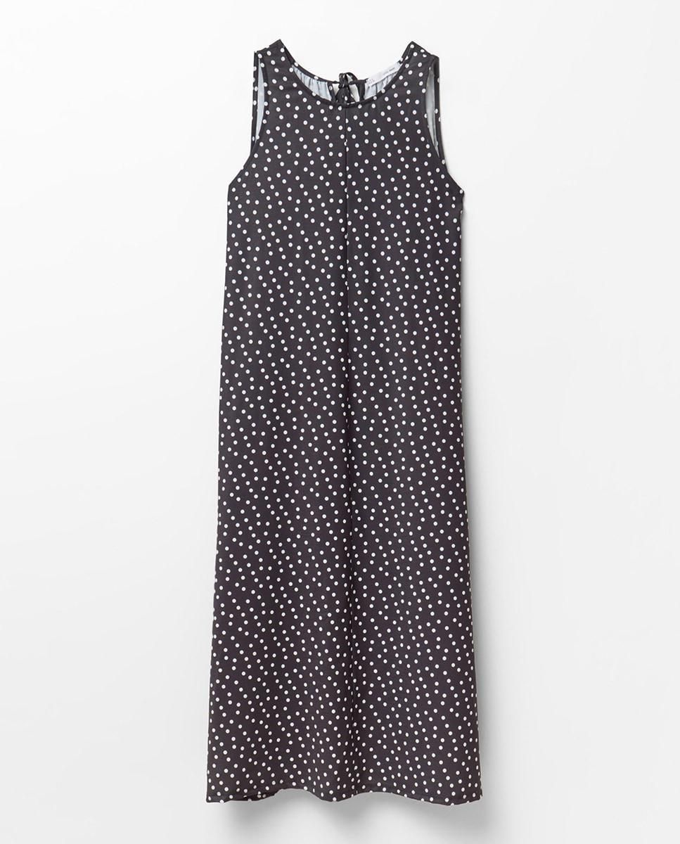 스페라 플루이드 도트 라운드넥 민소매 롱 원피스 58362104380 NEGRO - 상품 이미지