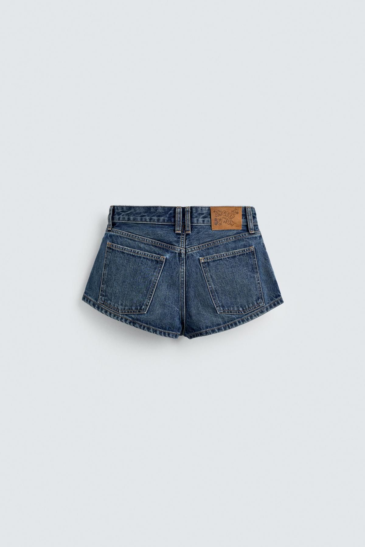 자라 하이웨이스트 미니 데님 반바지 X 해리 램버트 디즈니 6045/202 NAVY BLUE - 상세 이미지 3