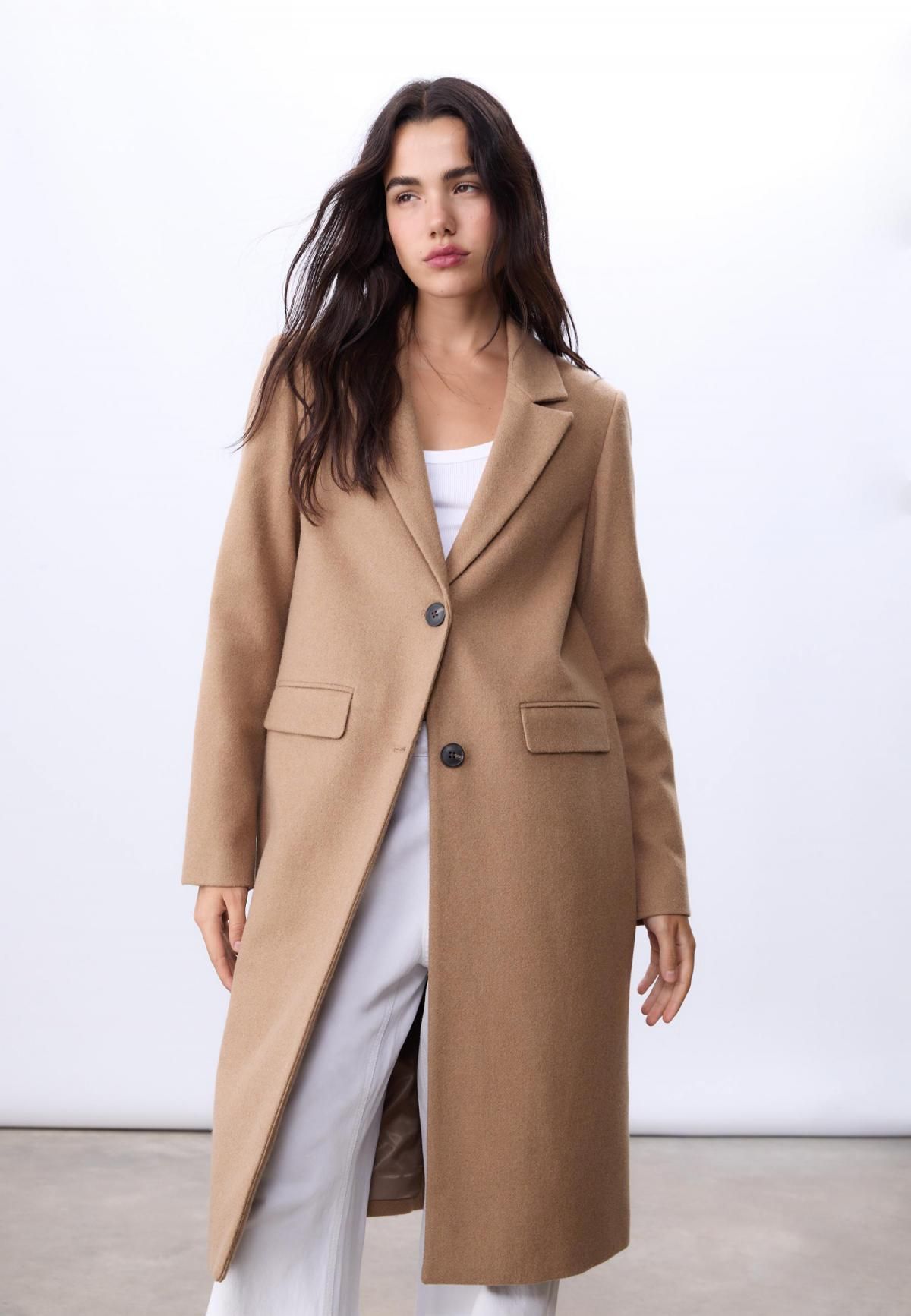 스트라디바리우스 클래식 스트레이트 테일러드 롱 코트 5805/875 CAMEL - 상세 이미지 5