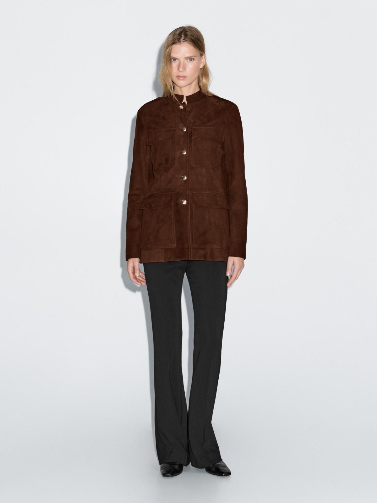 마시모두띠 스웨이드 레더 골드 버튼 사파리 재킷 4756/616 RUSSET - 상세 이미지 2