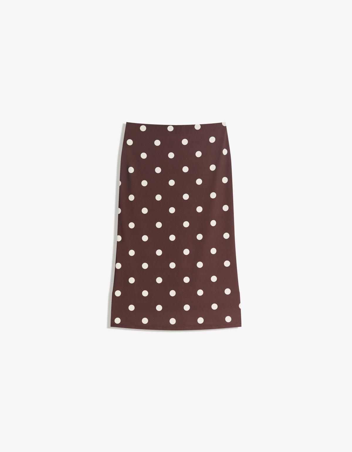 버쉬카 브라운 도트패턴 미디 스커트 6097/360 BROWN - 상세 이미지 2