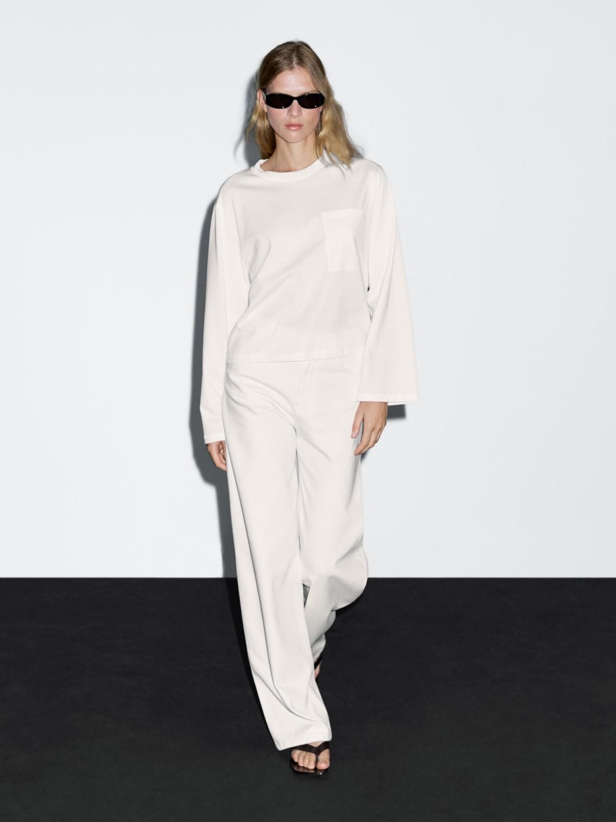 마시모두띠 오버핏 포켓 디테일 코튼 긴팔 티셔츠 6256/306 OFF WHITE - 상세 이미지 2