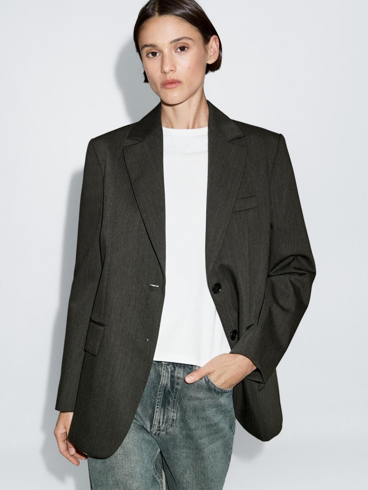 마시모두띠 클래식 울 테일러드 투버튼 블레이저 6053/866 DARK GREEN - 상품 이미지