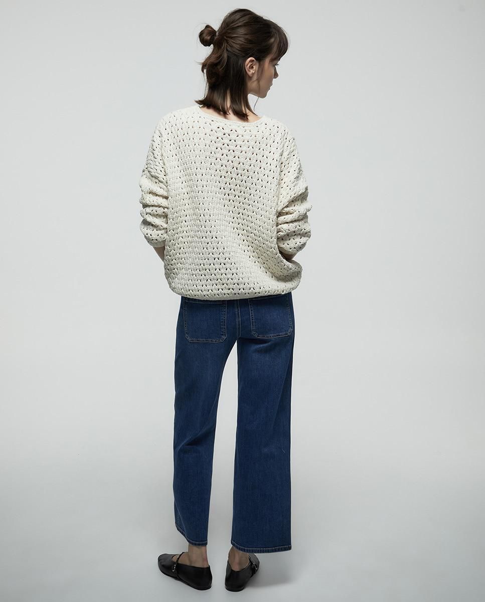 스페라 하이웨이스트 와이드 스트레이트핏 청바지 58682300379 AZUL - 상세 이미지 4