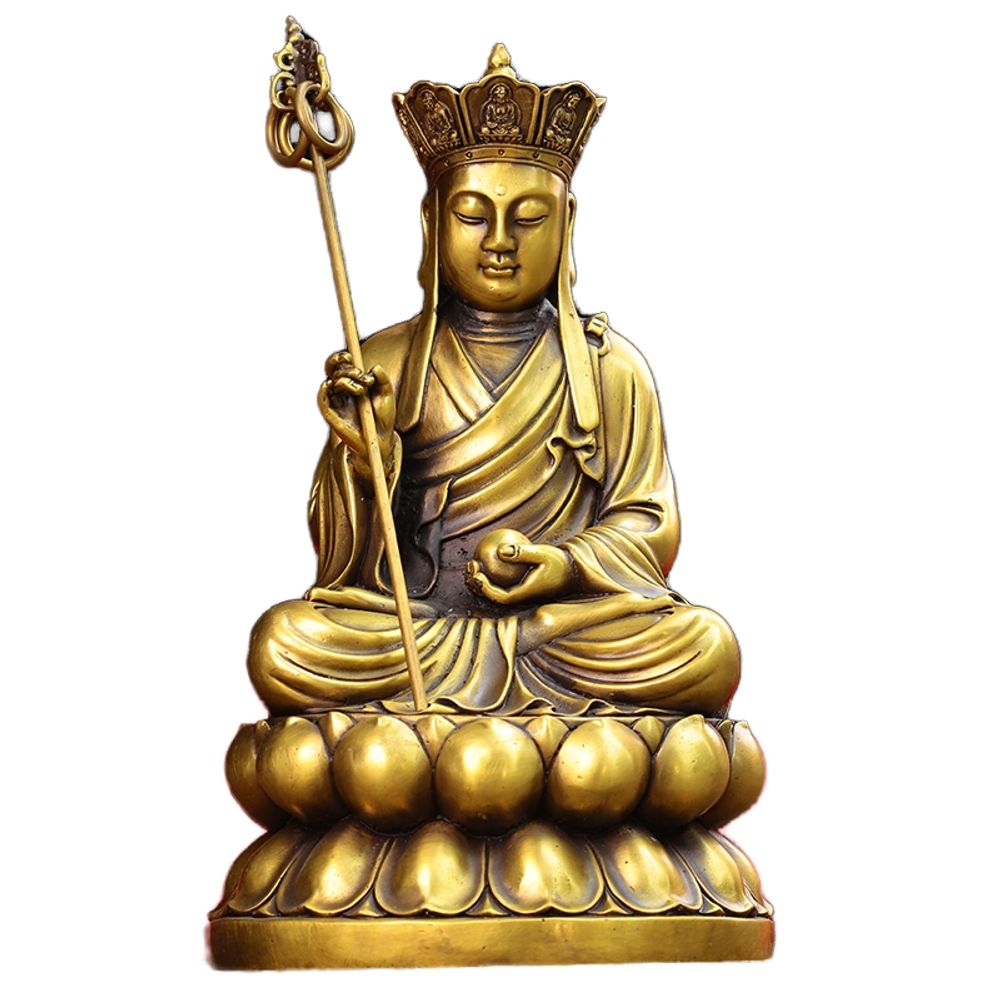 황동 지장보살상 좌상 미니불상 - 상세 이미지 3