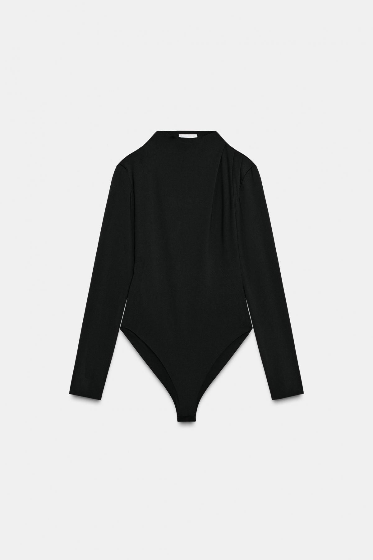 자라 모던 하이넥 셔링 롱슬리브 바디수트 5039/494 BLACK - 메인 이미지