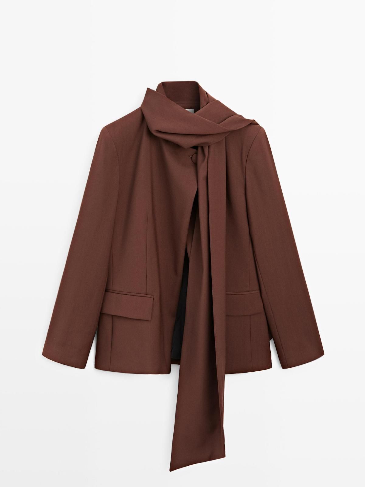 마시모두띠 테일러드 울 스카프 케이프 블레이저 9505/951 MAHOGANY - 상품 이미지