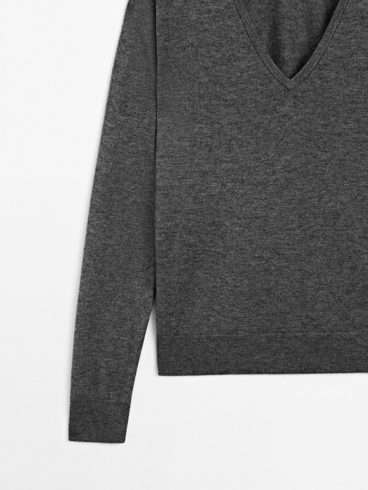 마시모두띠 울블렌드 브이넥 니트 스웨터 5667/580 MEDIUM GREY - 상세 이미지 3