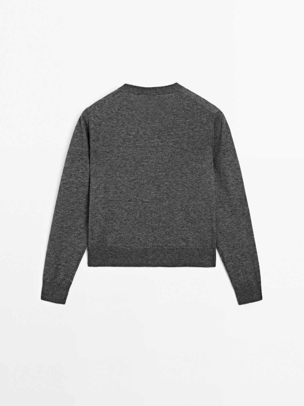 마시모두띠 울블렌드 크루넥 니트 카디건 5665/580 MEDIUM GREY - 상세 이미지 2