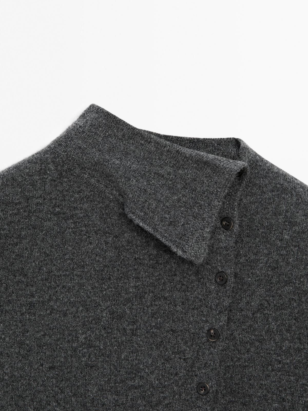 마시모두띠 프리미엄 캐시미어 하이넥 롤넥 카디건 5643/565 ANTHRACITE GREY - 상세 이미지 3