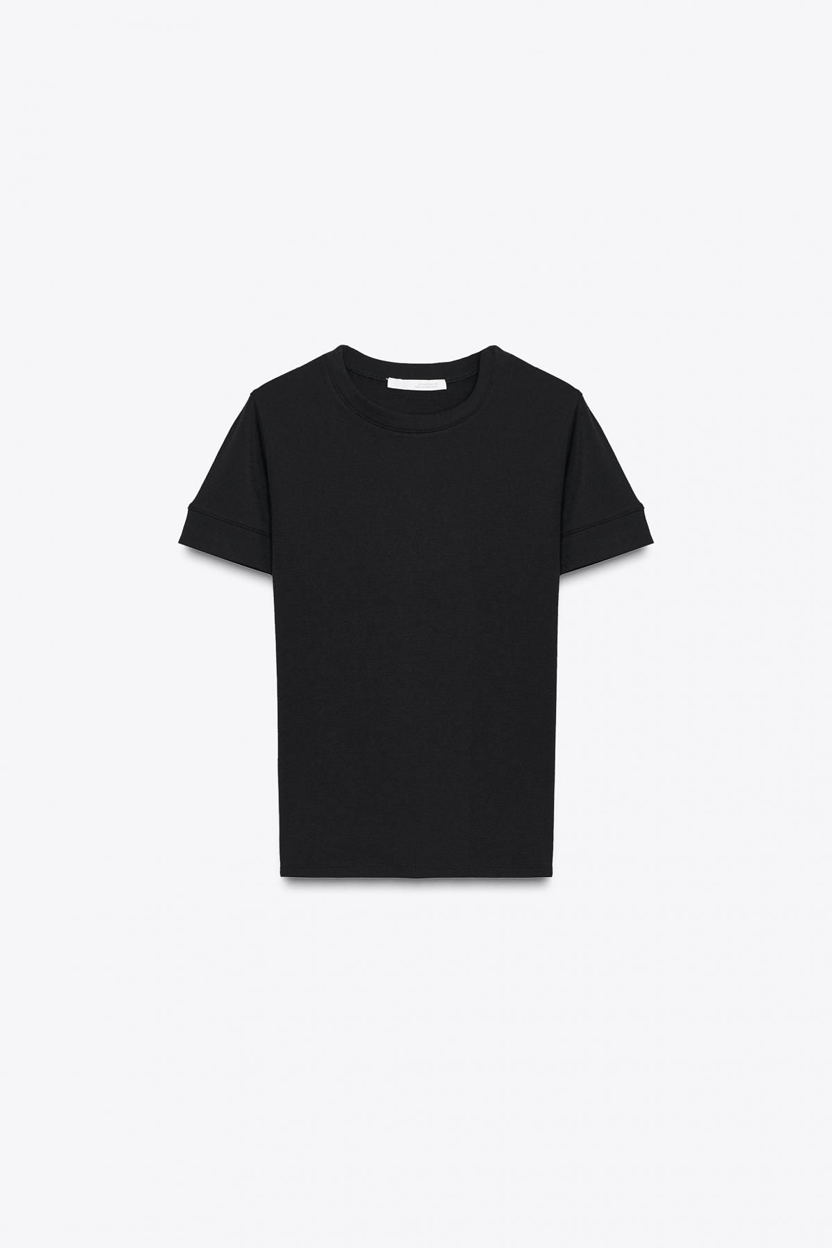 자라 미니멀 베이직 블랙 반팔 티셔츠 2335/637 BLACK - 메인 이미지