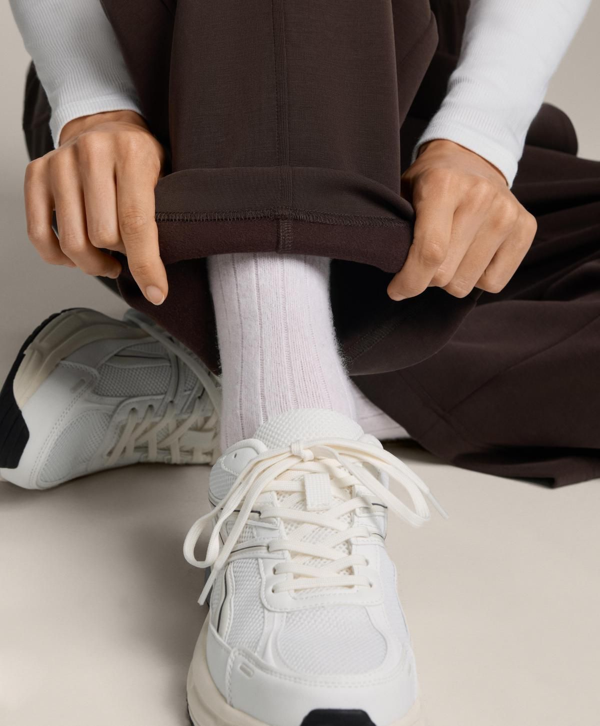 오이쇼 모달 기모 스트레이트 와이드 팬츠 4030/838 DARKREDDISH-BROWN - 상세 이미지 5